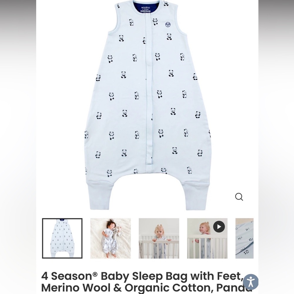 [Used]Woolino 4 Season Baby Sleep Bag with Feet, Merino Wool & Organic Cotton